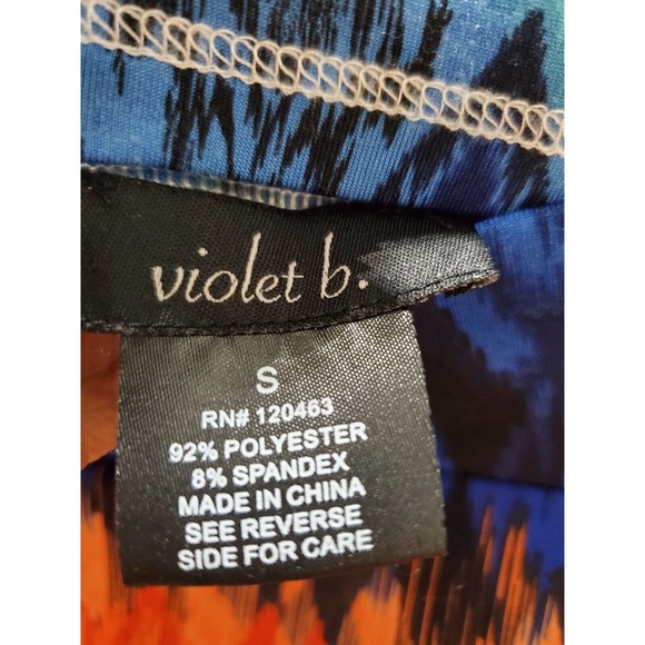 Violet b. Palazzo Multicolor Polyester Mid Rise Wide Legs Comfort Waist Pant S - Picture 5 of 10